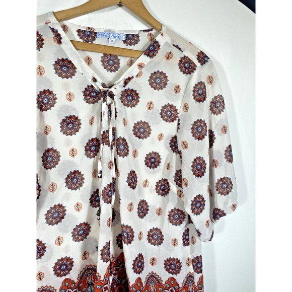 Claudia Richard Tunic Blouse Top Size 3X Peasant Romantic Boho Festival Gypsy - Picture 4 of 11